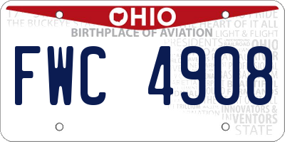 OH license plate FWC4908