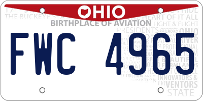 OH license plate FWC4965