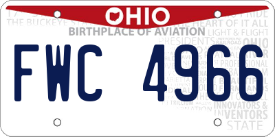 OH license plate FWC4966