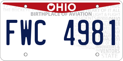 OH license plate FWC4981