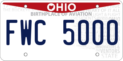 OH license plate FWC5000