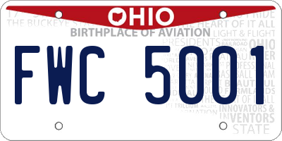 OH license plate FWC5001