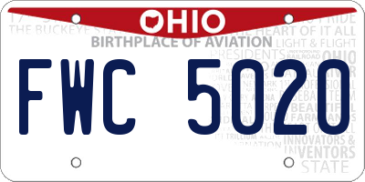 OH license plate FWC5020