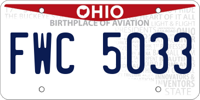OH license plate FWC5033