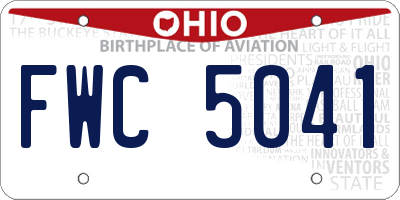 OH license plate FWC5041