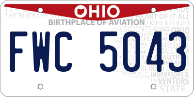 OH license plate FWC5043