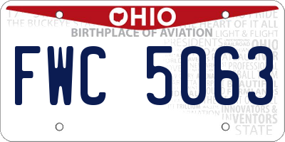 OH license plate FWC5063