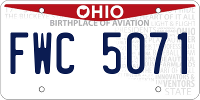 OH license plate FWC5071