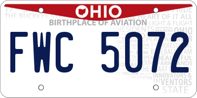 OH license plate FWC5072