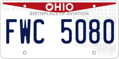 OH license plate FWC5080