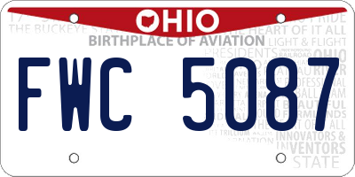 OH license plate FWC5087