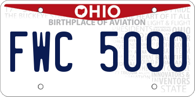 OH license plate FWC5090