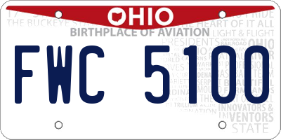 OH license plate FWC5100