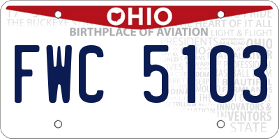 OH license plate FWC5103