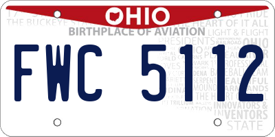 OH license plate FWC5112