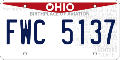 OH license plate FWC5137