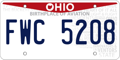 OH license plate FWC5208