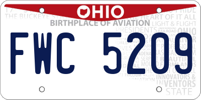 OH license plate FWC5209