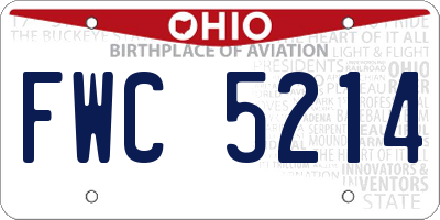 OH license plate FWC5214