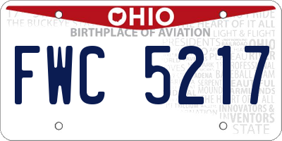 OH license plate FWC5217