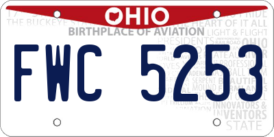 OH license plate FWC5253
