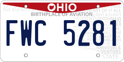 OH license plate FWC5281