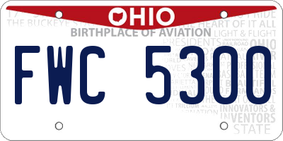 OH license plate FWC5300