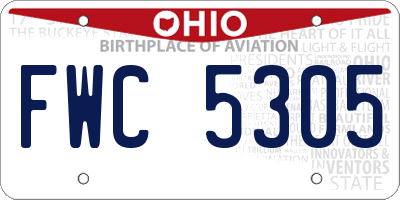 OH license plate FWC5305