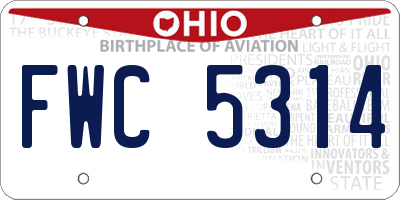 OH license plate FWC5314