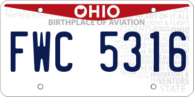 OH license plate FWC5316