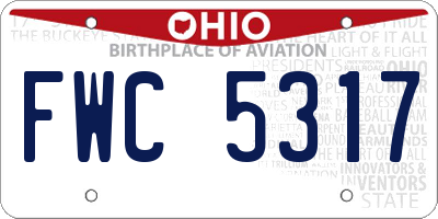 OH license plate FWC5317