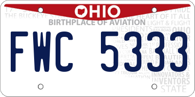 OH license plate FWC5333