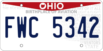 OH license plate FWC5342