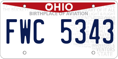OH license plate FWC5343
