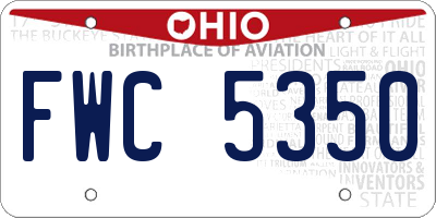 OH license plate FWC5350