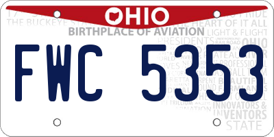 OH license plate FWC5353