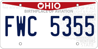 OH license plate FWC5355