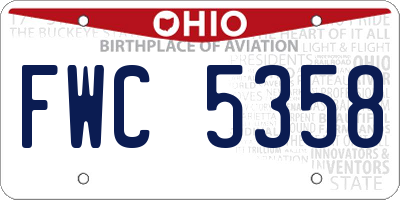 OH license plate FWC5358