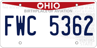 OH license plate FWC5362