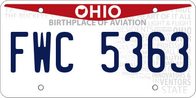 OH license plate FWC5363