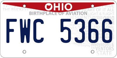 OH license plate FWC5366