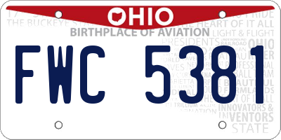 OH license plate FWC5381