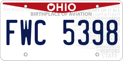 OH license plate FWC5398