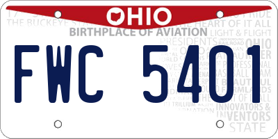 OH license plate FWC5401