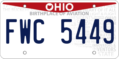 OH license plate FWC5449