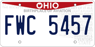 OH license plate FWC5457