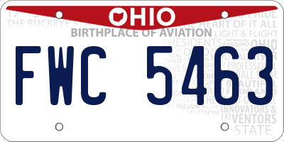 OH license plate FWC5463