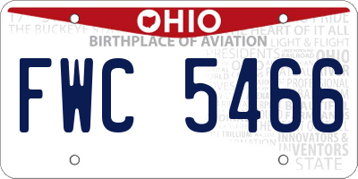 OH license plate FWC5466