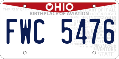 OH license plate FWC5476