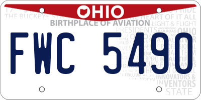 OH license plate FWC5490